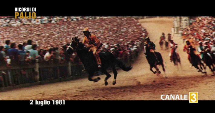 Silvano Vigni detto Bastiano affronta il Casato al Palio del 2 luglio 1981