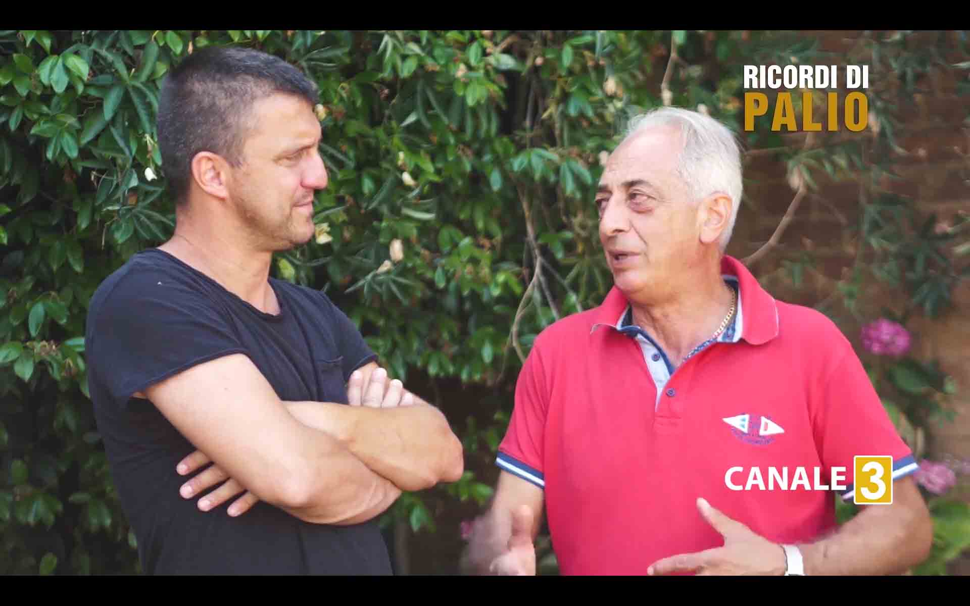 Michele Fiorni ed Enrico Corbelli durante le riprese di Ricordi di Palio