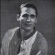 Remo Antonetti detto Rompighiaccio con il giubbetto della Contrada del Leocorno al Palio di Siena del 16 agosto 1950
