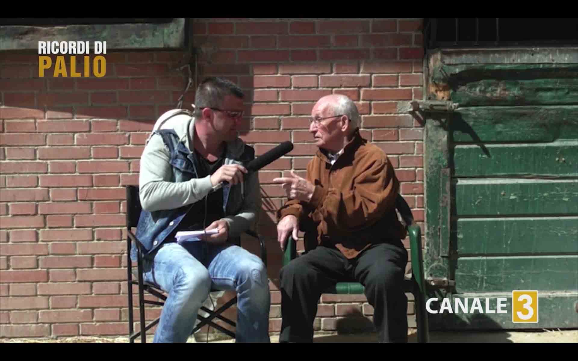 Saro Pecoraro detto Tristezza nel corso dell'intervista realizzata nel 2017 da Michele Fiorini a celebrazione del 50° anniversario del Palio Straordinario 1967