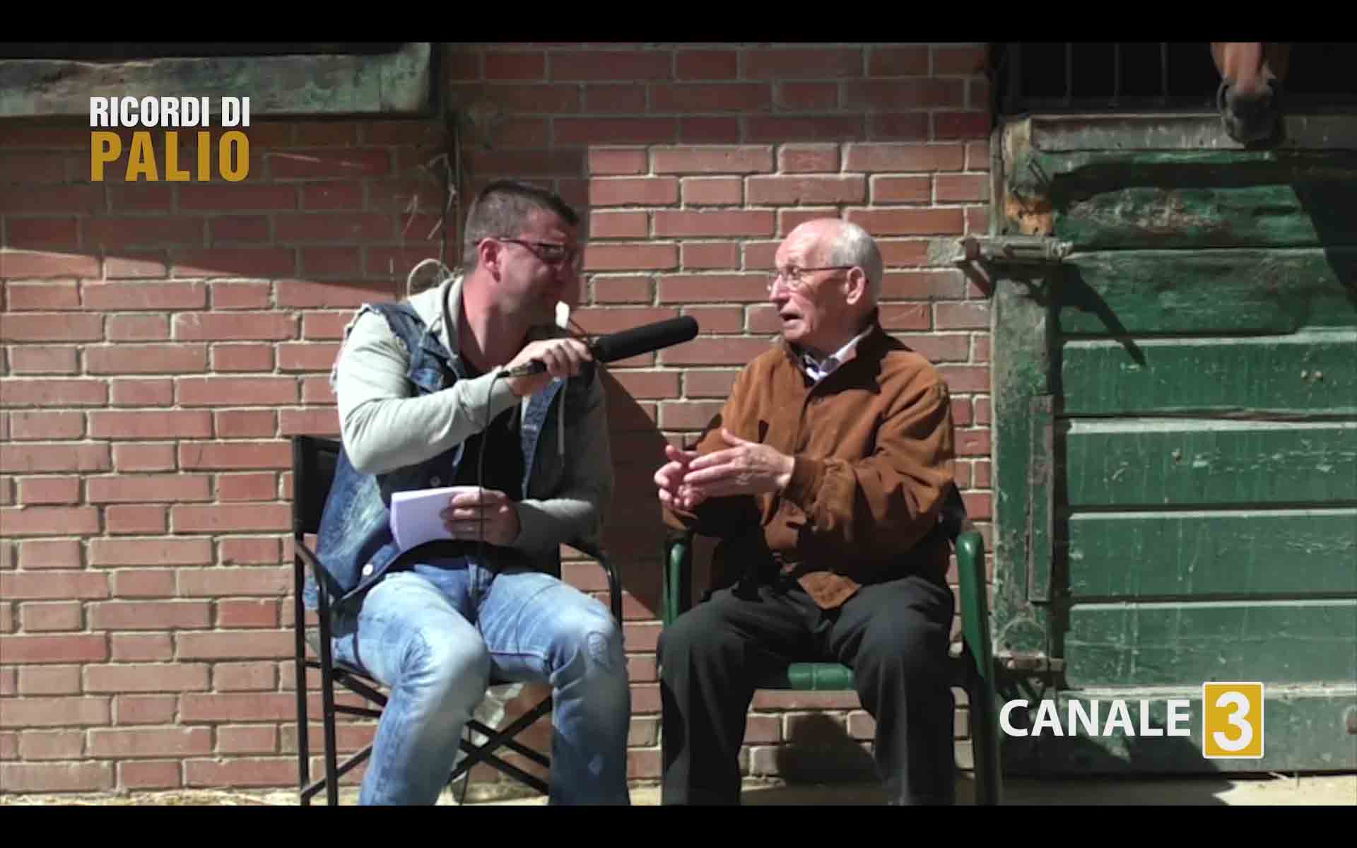 Saro Pecoraro detto Tristezza nel corso dell'intervista realizzata nel 2017 da Michele Fiorini a celebrazione del 50° anniversario del Palio Straordinario 1967