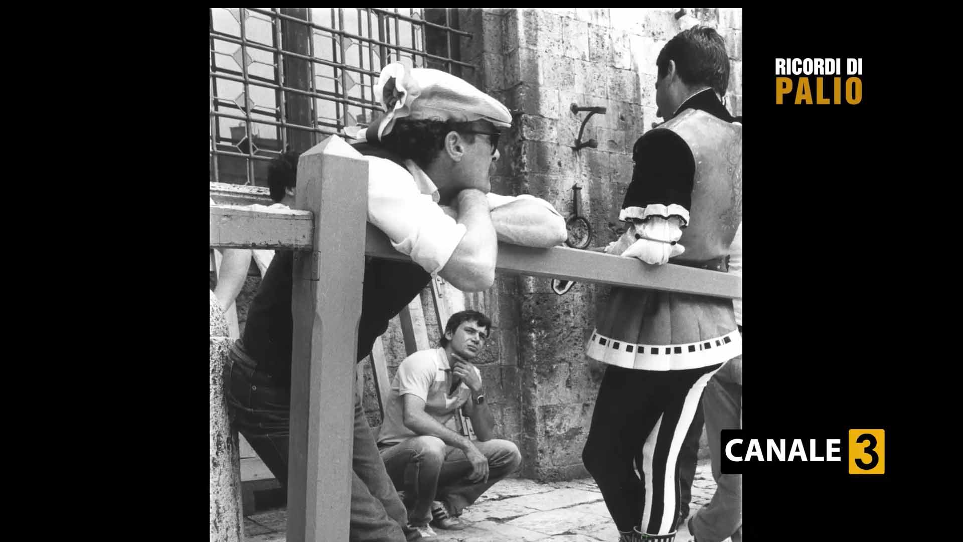 Luciano Chiti alla Tratta del Palio del 3 luglio 1983