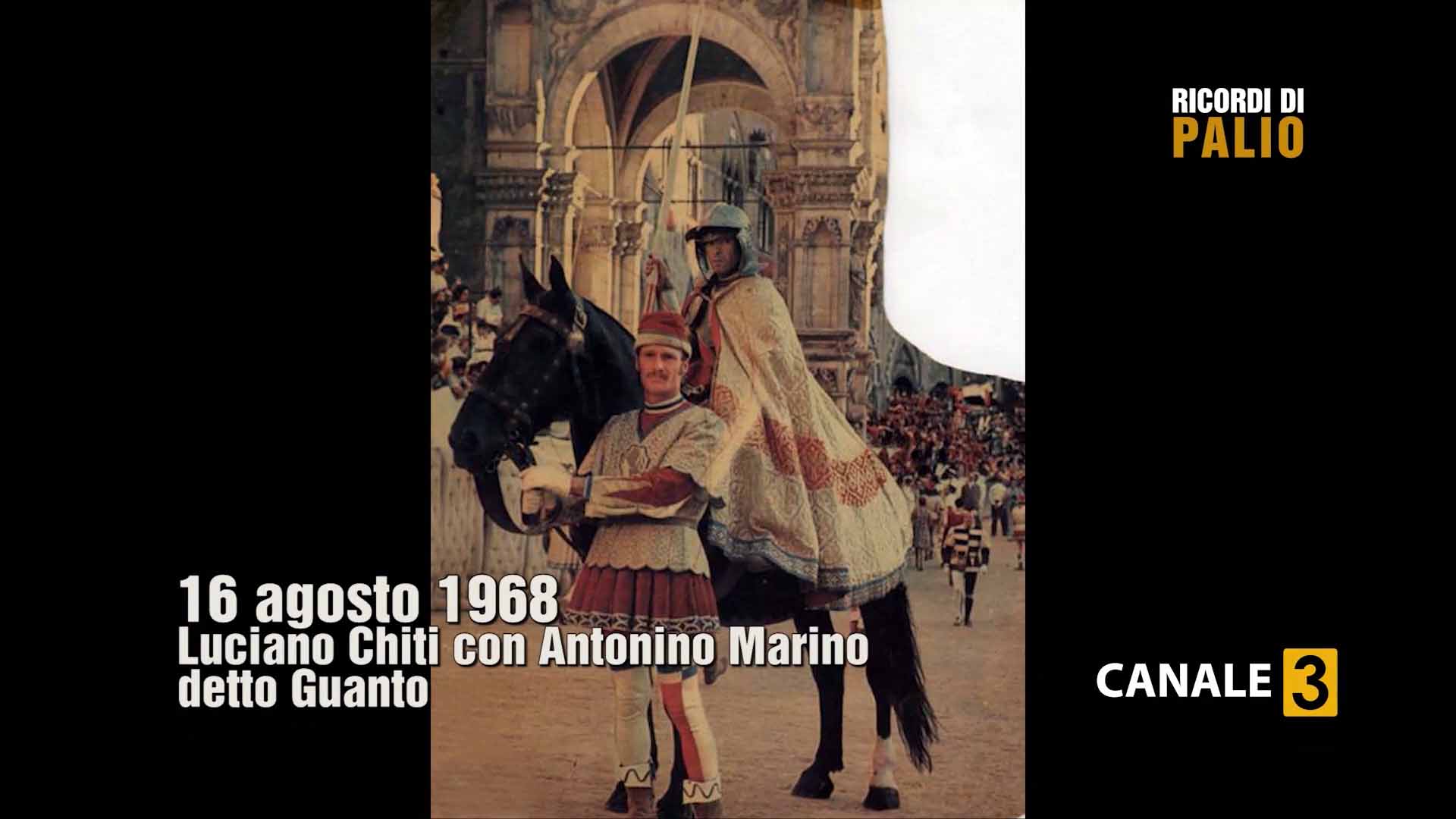 Palio di Siena del 16 agosto 1968 - Luciano Chiti con Antonino Marino detto Guanto