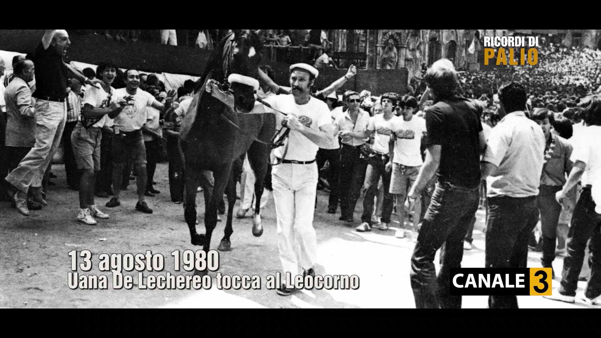 Uana de Lechereo e Luciano Chiti alla Tratta del Palio Vittorioso per la Contrada del Leocorno